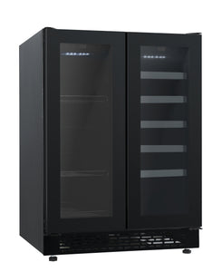 120L Double Door Wine/Beverage Cabinet Built-Under Black